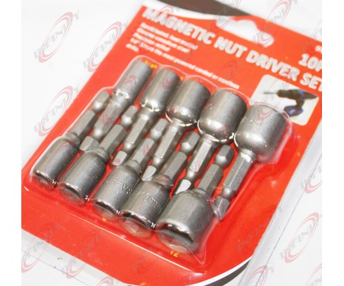 1/4" Shank 10pc Magnetic Dual Metric MM & Standard SAENut Driver Tool Set